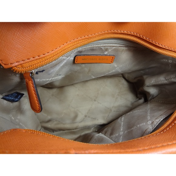 Michael Kors Jet Set Travel XS Carryall Top Tote Zip Satchel Shoulder Bag Orange - Picture 5 of 11